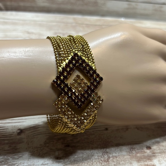 Gold & Bronze Gems Geometric Bracelet - Picture 2 of 9